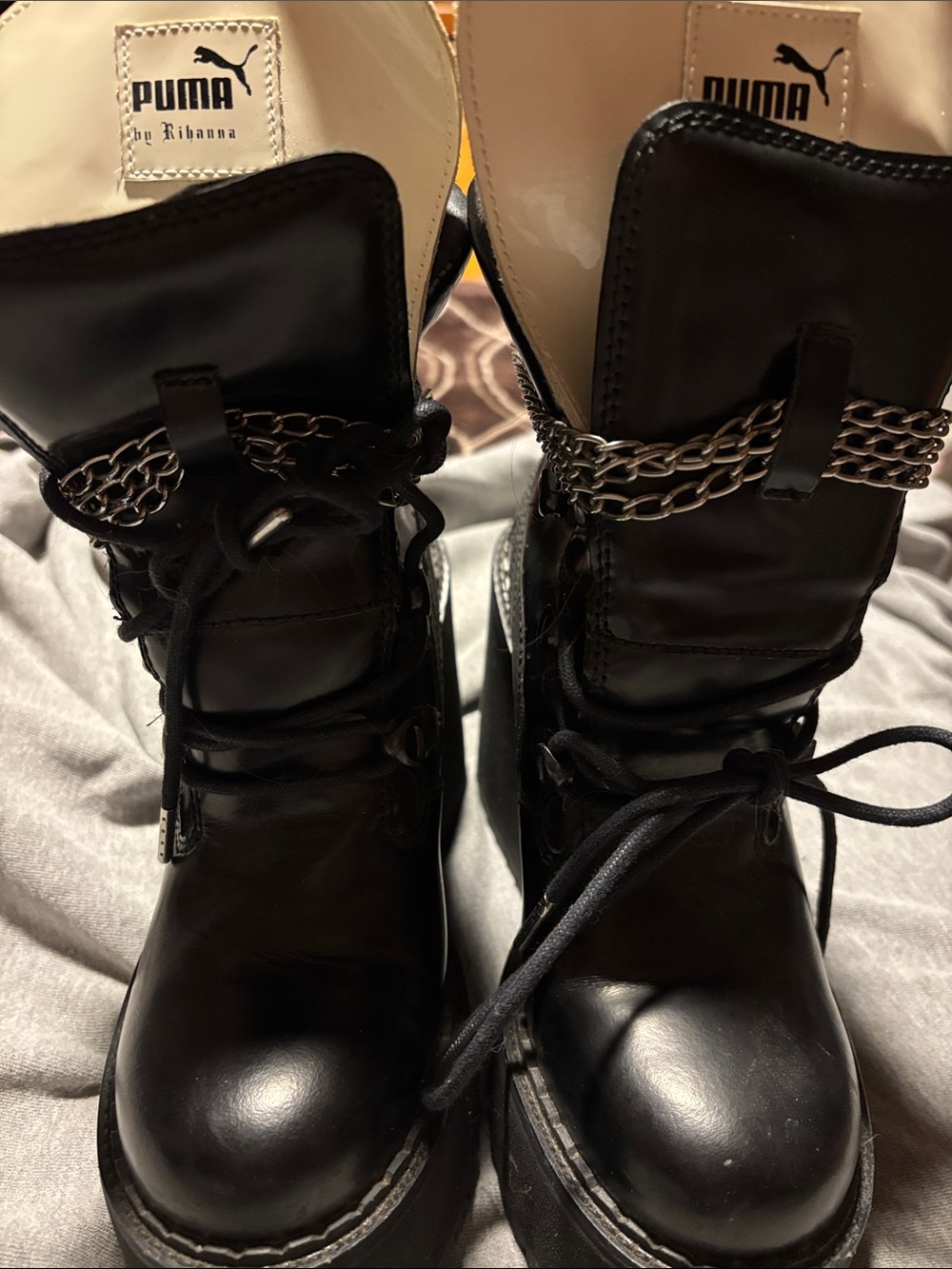 Fenty by Puna womens platform Boot with Chain Accents RARE & UNIQUE sz 5